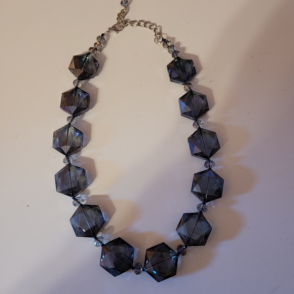 Alain Gerard Necklace (8.5") and Earrings Set Translucent Blue Purple New In Box - Picture 3 of 6